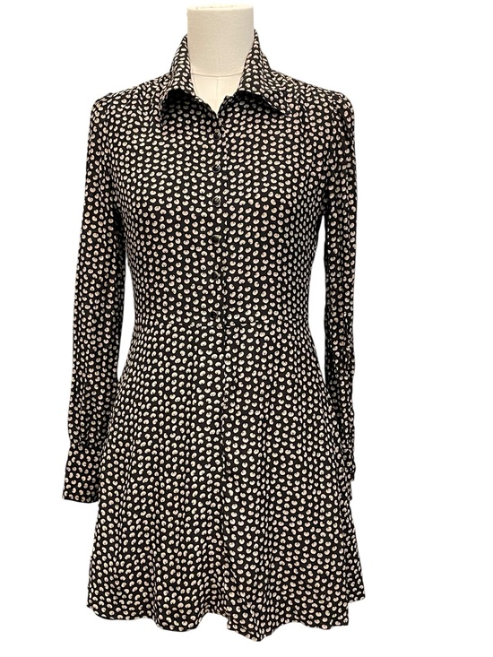 Re/Done Dresses & Skirts - Re/Done Black and White Polka Dot Long Sleeve Shirt Dress